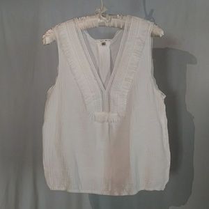 Sophie Max White Textured Gauzy Top